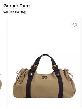 Gerard Darel Khaki Shoulder Bag with Black Straps